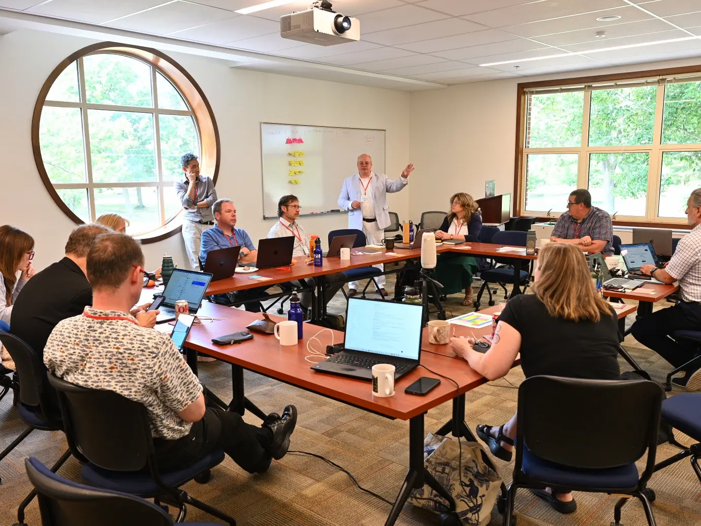 An ecumenical team of clergy and practitioners gathered in discussion at the toolkit design sprint